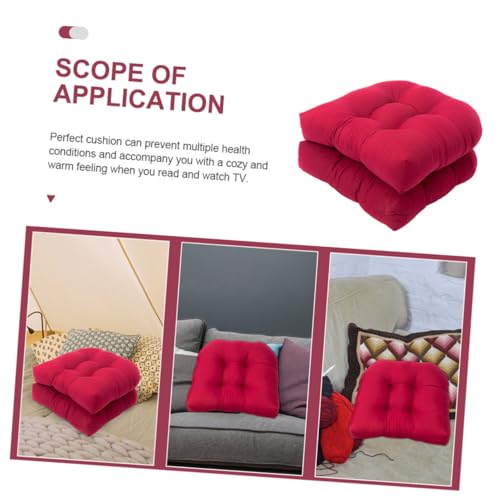 Galettes de chaise rouge en U : sublimez votre fauteuil et vos chaises en osier de salle à manger - 7