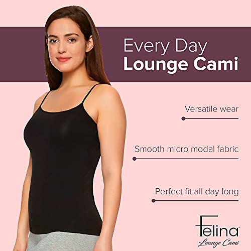 Felina Micro Modal Women’s Cami - Adjustable, Workout Top, Seamless Tank Top For Women (3-Pack) (Black White, Medium) #TOP1