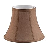 Aspen Creative 58764,Handsewn Bell Traditional UNO Shade,Dark Brown Burlap Texture Fabric,5