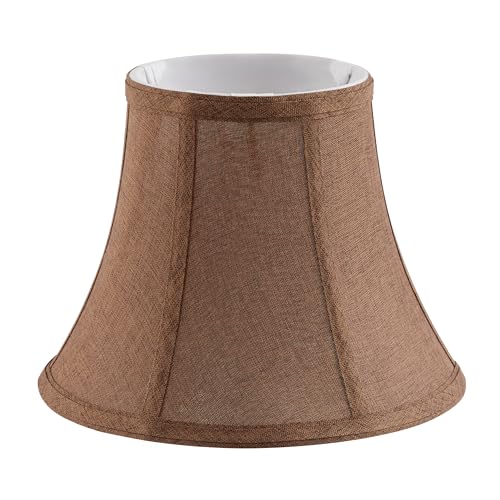 Aspen Creative 58764,Handsewn Bell Traditional UNO Shade,Dark Brown Burlap Texture Fabric,5