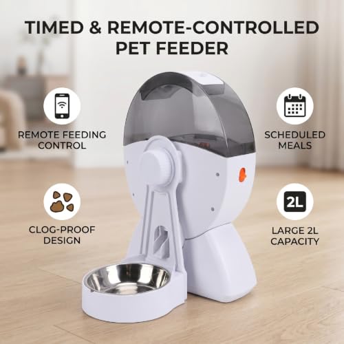 Alimentador de jaula para mascotas programable con control WiFi y capacidad de 2L 6