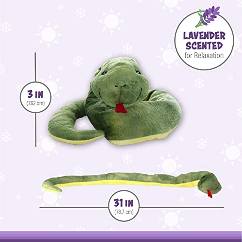 Warm Pals - Sammy The Snake - Cozy Microwavable Lavender Scented Plush Toys - Heated Stuffed Animal - Heatable Coolable Bedtime Comfort Plushie #TOP4