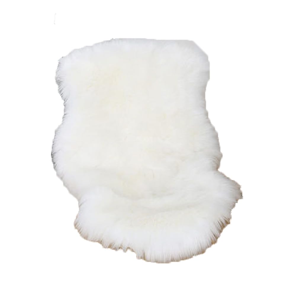 Schaffell Kunstfell Sitzkissen Fell 50 x 70 cm Lammfell Klein Kaninchenfell Faux Schaffell Teppich Wolle Bettvorleger Sofa Matte Lammfellimitat Teppich Lammfell Felle für Sofa Wohnzimmer(1#)