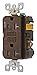 Hubbell Wiring Device-KELLEMS 20A Commercial Environments Arc Fault Receptacle, Brown; Tamper Resistant: Yes