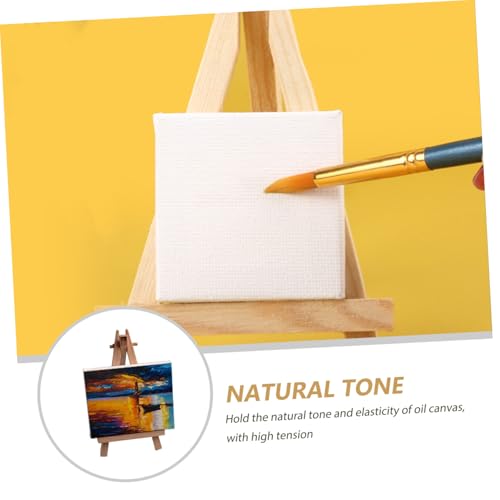 Lienzos para Pintura al Óleo de Canvas Blanco con Marco Madera para Estudiantes de Arte DIY 6