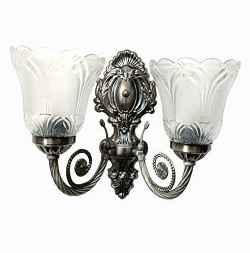 Image of SINOMAN Black Antique Designer Imported Wall Light Wall lamp for Bedroom, Living Room,Kitchen, Bars, malls, Besides The Bed, Balcony Home Decoration (Double) (Without Bulb)