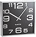 Alco 187 – 11 Reloj de Pared, Aprox. 28, 3 x 4, 1 cm, Plata Negro, Plástico, Negro Plata, 28.3 x 28.3 x 4.1 cm