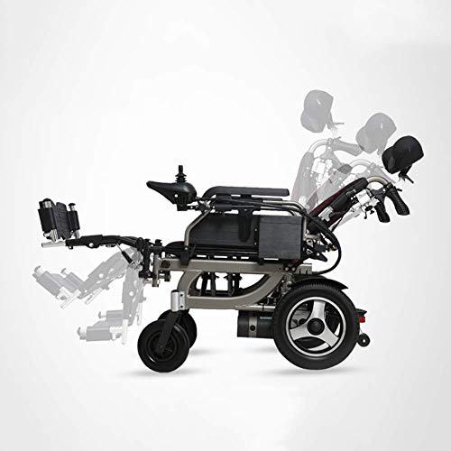 Neochy Fashion Portable Wheelchair Electric Powered Wheelchair Folding 38Kg 360° Joystick Weight Capacity 120Kg High Back Fully Reclining With Headrest #TOP1