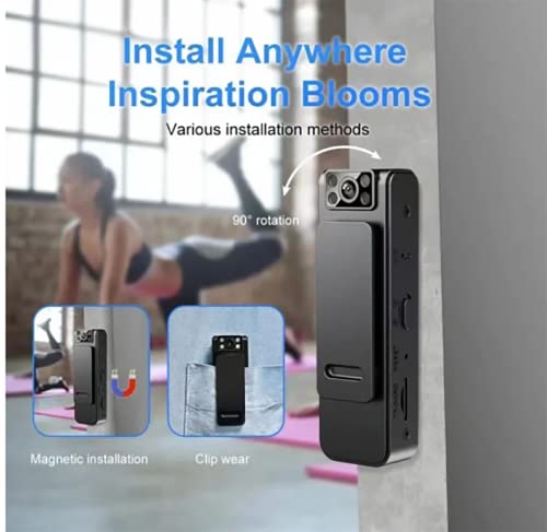2023 New Hd 1080P Noise Reduction Camera Portable Wearable Video Recorder Mini Body Mounted Camera With Audio/Video Recording Wifi Magnetic Back Clip Camera (Basic Version,1Pc) #TOP3