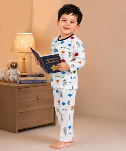 Image of 3BROS BodySuit /Dress for Boys /Girls Full Pajama & Casual Full Sleeves Night Suit Top Combo Kids Set