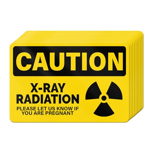 YIKIADA 10 PCS Caution X-Ray Radiation Stickers 6