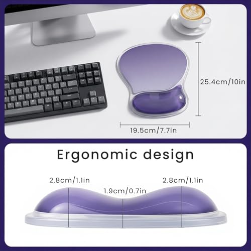 Image of ZORBES Mouse Wrist Pad Transparent TPU Cooling Silicone Ergonomic Wrist Support Mouse Pad Soft Gel Support for Comfortable, Anti-Fatigue Computer Use Desktop Mouse Pad for Home Office Travel