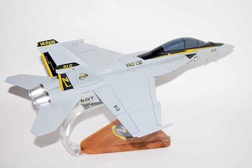 Miniatura 2 de VAQ-138 Yellow Jackets 2010 EA-18G Modelo Growler, azul marino, escala 1/40 (18"), caoba