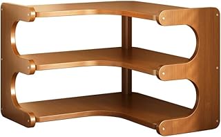 Corner Mug Organizer, Kitchen Coffee Cup Display Rack, Wooden Countertop Storage Stand (3-Tier corner table)