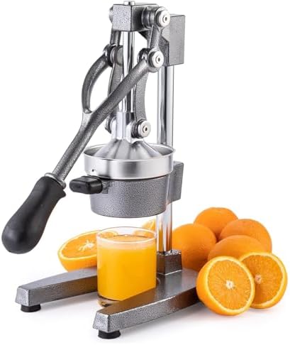 Heavy-Duty Citrus Juicer - Cast Iron & Stainless Steel Manual Press for Commercial Kitchens, Professional Grade, Durable, Effortless Juice