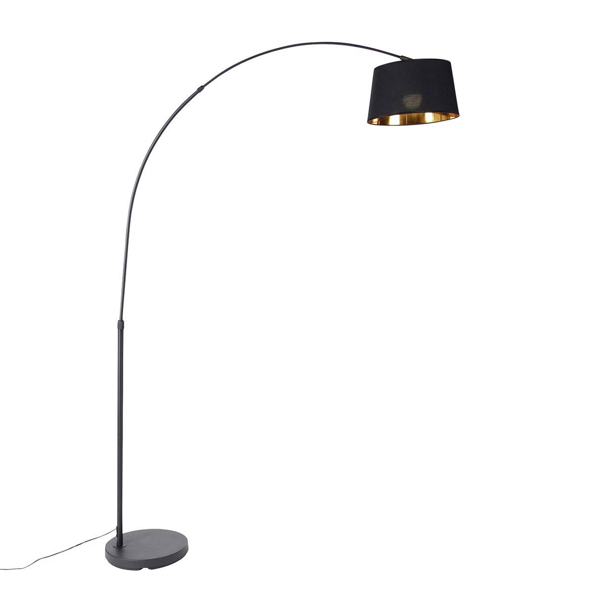 Qazqa arc-basic - LED Dimmerabile Lampada da terra dimmer incluso Moderno - 1 luce - L 130 cm - Nero - Moderno - Soggiorno I Camera da letto