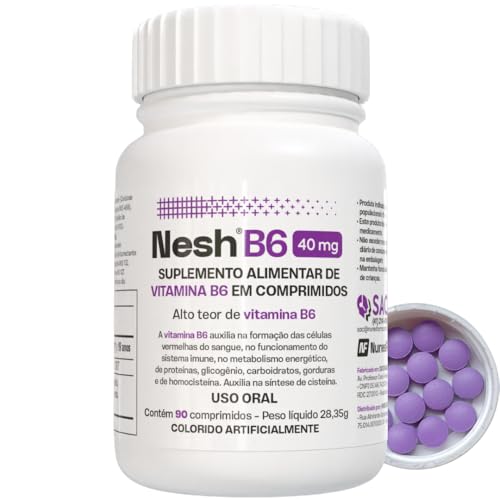 Nesh B6 40mg - Vitamina B6 | Piridoxina - 90 Comprimidos