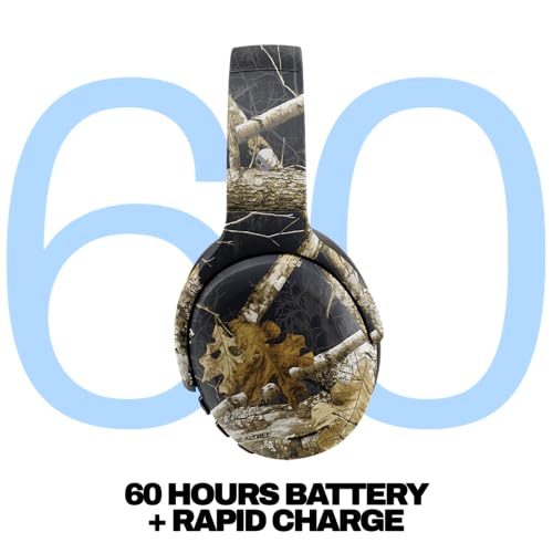 Image of Skullcandy Crusher ANC 2 Wireless Over-Ear Bluetooth Headphones with Multi-Sensory Bass, Active Noise Cancelling, Up to 60 Hours Battery, Microphone for iPhone Android - Realtree Edge Colors Black