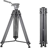 INNOREL VT60 150cm/59pollici Professionale Resistente Treppiede Video,Lega di Alluminio Tubo a Doppia Fila, Carico Massimo 10kg, con 60mm Ciotola e Adattatore & Borsa (Solo Treppiede)