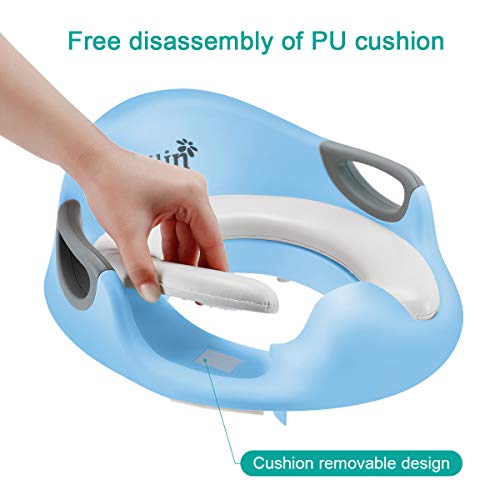 Potty Training Seat For Kids Boys Girls Toddlers Toilet Seat For Baby With Cushion Handle Backrest Toilet Trainer For Round And Oval Toilets (Blue) Ilin #TOP4