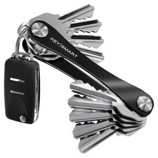 KeySmart - Llavero y organizador de llaves compacto (hasta 14 llaves, Negra)