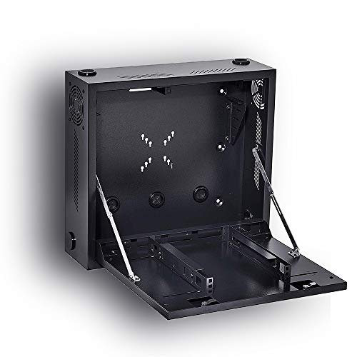 Super Cheap 🛒 Kenuco Heavy Duty 16 Gauge Steel DVR Security Lockbox with Fan and Swing Open Top (24'' x 21'' x 8'' Black)