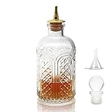 SuproBarware Bitters Bottle - Donatello Bitter Bottle for Cocktail, 8oz / 240ml, Glass Dashes Bottle with Stainless Steel Dasher Top