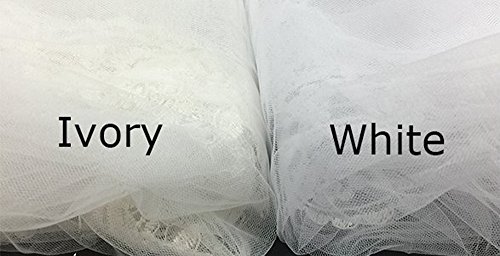 1 T Lace Sequins Embroidery Bridal Wedding Veil for Brides with Comb 5M White - Thumbnail 4
