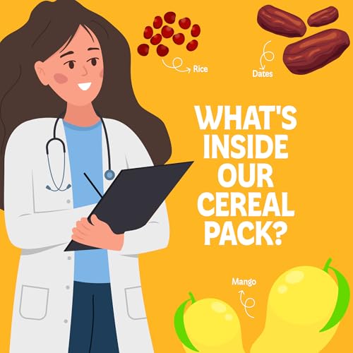 Image of Bebe Burp No Added Sugar Instant Cereal | Sprouted Ragi with Mango | No Preservatives No Salt | Lightly Sweetened with Date Powder | Made with Ragi, 200g