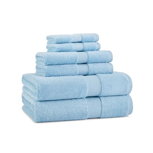 Aston & Arden Egyptian Bath Towel Set - Oversized Ultra Soft Thick & Absorbent, 100% Ringspun Egyptian Cotton Bathroom Towel for Spa, Hotel, 600 GSM, Blue