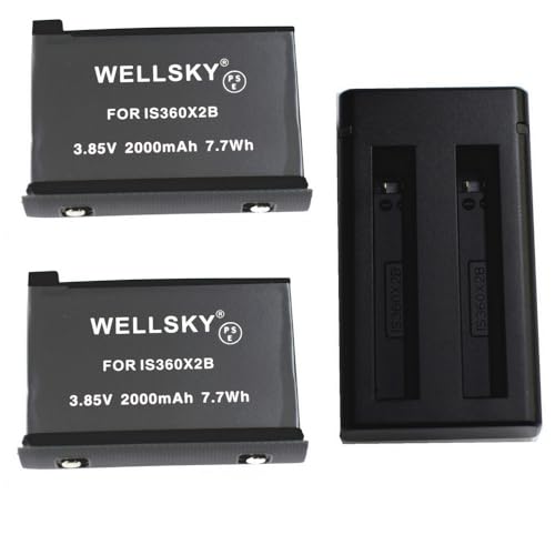 WELLSKY Insta360 ONE X2 p ݊obe[ IS360X2B 2 + fA y USB Type-C [d 1 [3Zbg]  [d obe[`[W[ ŏ[d\ cʕ\\ iƓ悤gp\ 