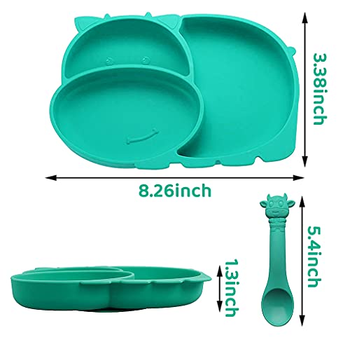 Image of SNOWIE SOFT Suction Plates for Baby, Toddler Divided Dish, Kids Silicone Plates Fits Most Highchair Trays, Microwave Dishwasher Safe, BFA Free
