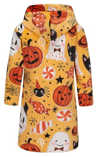 Image of Girls Soft Fleece Robes Plush Hooded Bathrobes Sleepwear for Kids 2-16 Years