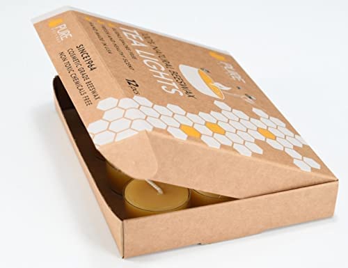 Beeswax Tea Light Candles - 100% Pure Natural Refined With Chemical Free Cotton Beeswax Wickbonus Get A Free Dripless Beeswax Lighter Wick Made In Usa #TOP3