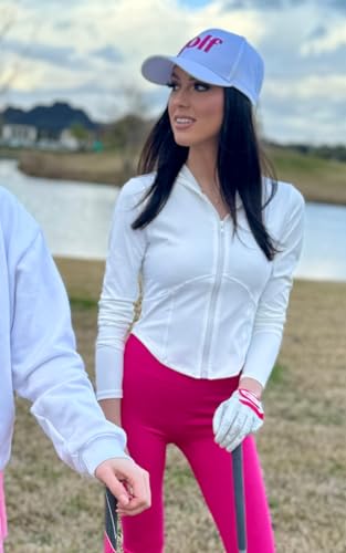 Gorra de golf blanca con acento rosa para mujer miniatura 5