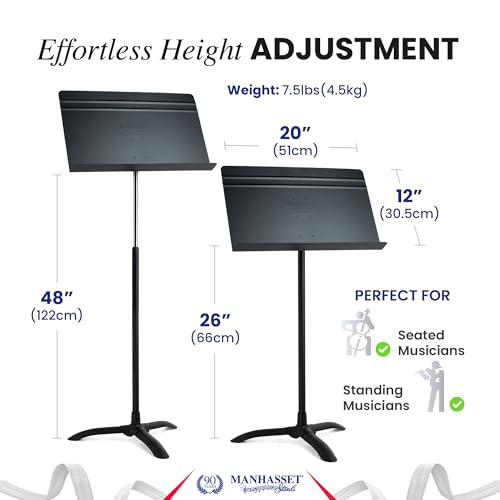 Image of Manhasset 48 Symphony Music Stands for Sheet Music - Pack of 2