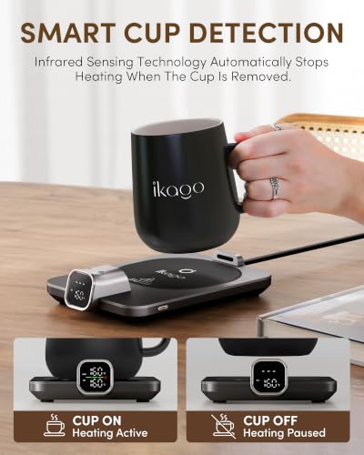 Coffee Cup Warmer & iKago Mug Set, 1℉ Precise Temp Control Mug Warmer - Image 4