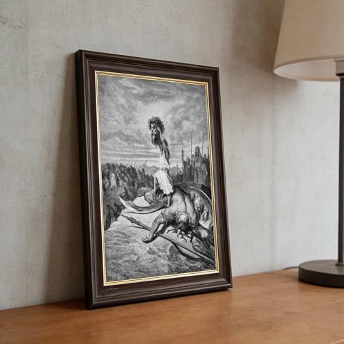 Poster David Slays Goliath Gustave Dore cadre a suspendre pour petit mur