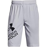 Under Armour Boy's UA Prototype 2.0 Logo Shorts, X-Small, Gray/Black