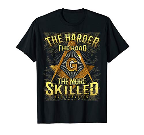 Masonic Harder Road Distressed Square & Compass Freemason T-Shirt