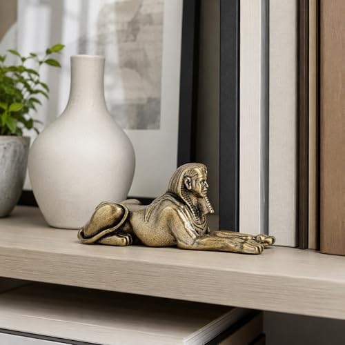 Estatua Esfinge de Latón Antigua para Decoración miniatura 6