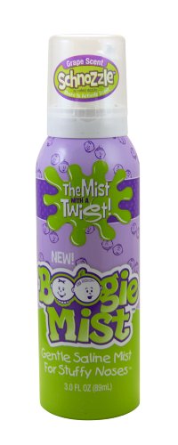 Saline Nasal Spray for Baby and Kids by Boogie Mist, Natural Saline Relief of Congestion for All Ages, Grape Scent, 3.1 Ounce