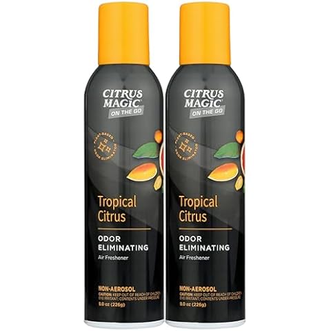 Citrus Magic On The Go Odor Eliminating Air Freshener Spray for Auto, Tropical Citrus, 8-Ounce, Pack of 2 Cover