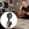 Microphone Clip Adjustable Non Slip Universal Mount Clamp - Metal Holder Stand Accessory | Portable Desk Studio Recording Broadcasting Support System, Stable Office School Streaming Microphone Pos #3