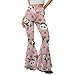 Hawapod Panda Print Flower Pink High Waisted Comfy Soft Bell Bottom Pants for Women Otudoor Fall Flare Scrub Pants