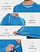 MAGCOMSEN Mens Athletic T-Shirt Long Sleeve Rash Guard UV SPF Shirts Quick Dry Breathable Workout Running Fishing Tee Sea Blue,2XL
