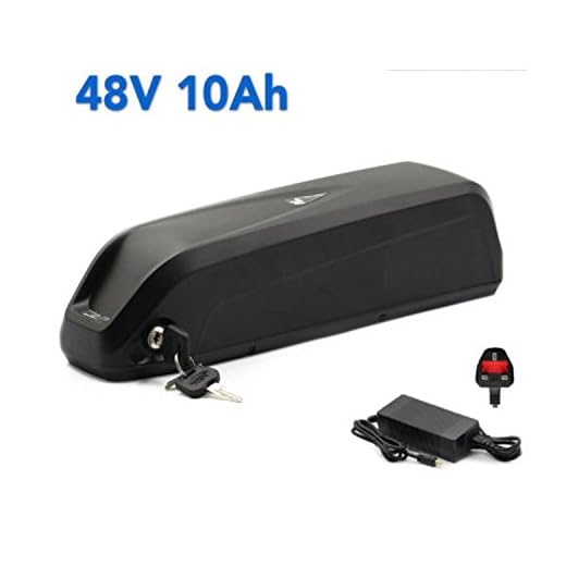 Landcrossers - Batería de repuesto para bicicleta eléctrica HaiLong (48 V 10 AH, batería de litio, BMS y PCB, protección para 500 W), 48V 10Ah with Charger