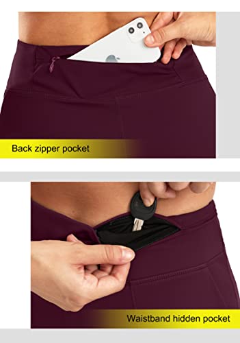 Santiny Women's 6'' Athletic Long Shorts With 4 Pockets High Waisted Bermuda Shorts For Women Walking Running Casual (Wine_L) #TOP4