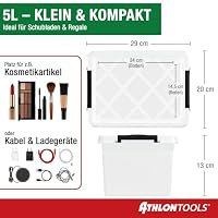 ATHLON TOOLS 4 x 5 L Aufbewahrungsboxen mit Deckel, lebensmittelecht – Ansicht 2