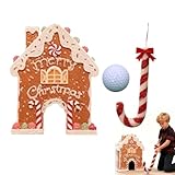 Lebkuchens Golf Spielset, Weihnachts Minigolfplatz Spielzeug Mit Zuckerstangen Schläger Und Bällen, Lustige Weihnachtsspielspiele Für Familie, Weihnachtsdekoration Für Eingangsbereich, Fensterbank
